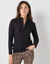 Pull col montant zippé, maille torsadée (noir)