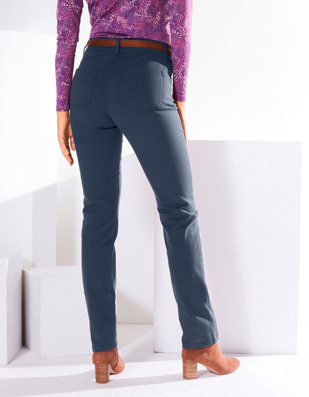 Pantalon droit gainant - petite stature entrej. 75 cm (bleu grisé)