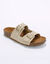 Mules en cuir 2 boucles réglables (crème)
