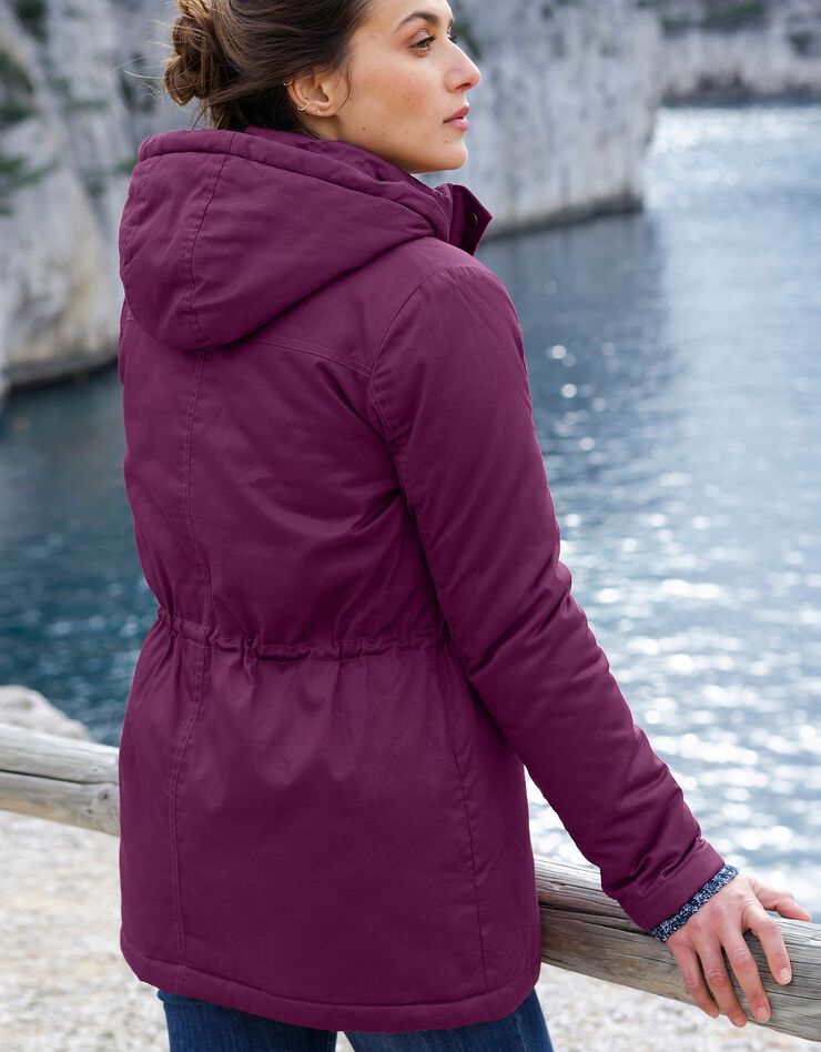 Parka déperlante doublée maille polaire (prune) Parka déperlante doublée maille polaire (prune)