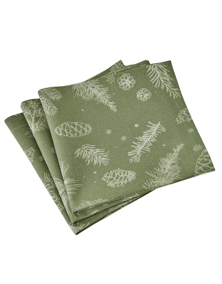 Nappe imprimée pommes de pin et branchages (eucalyptus)