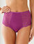 Culotte microfibre et dentelle stretch forme maxi taille haute - lot de 2 (prune + nude)