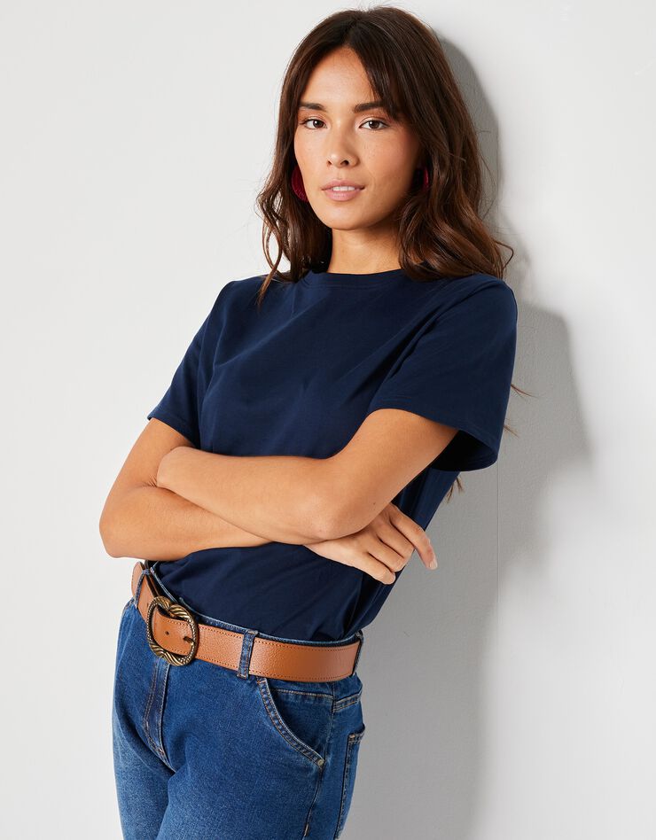 Tee-shirt "loose" en coton, uni (marine) Tee-shirt "loose" en coton, uni (marine)