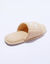 Mules plates ouvertes brodées marguerite (beige)