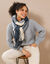 Gilet moelleux en maille anglaise  (gris chiné)