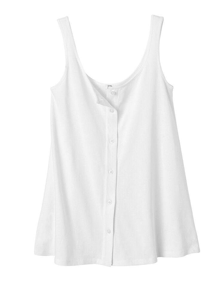 Débardeur boutonné uni (blanc) Débardeur boutonné uni (blanc)
