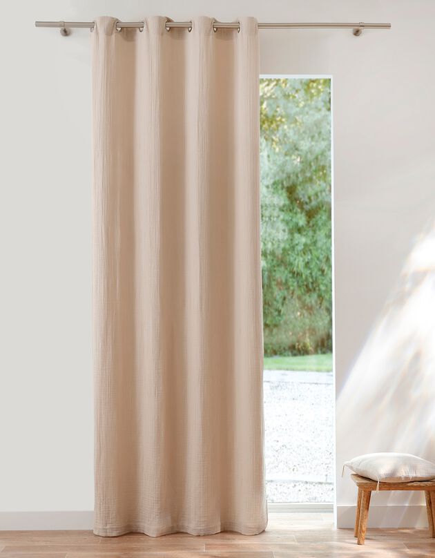 Rideau double gaze de coton (sable)