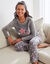Pyjama pantalon polaire "étoiles", toucher peluche (gris / rose)