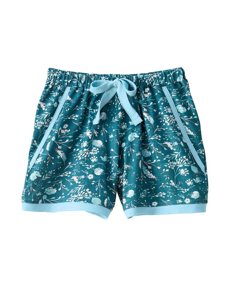 Short de pyjama – fleuri émeraude (émeraude)