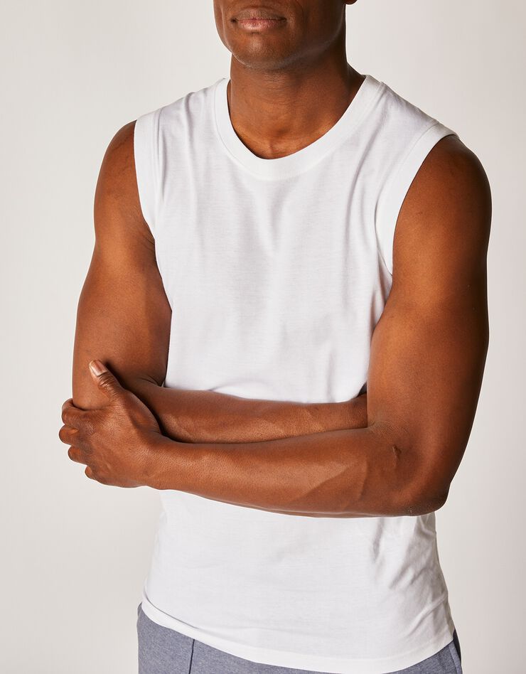 T-shirt col rond sans manches - lot de 3 (blanc) T-shirt col rond sans manches - lot de 3 (blanc)