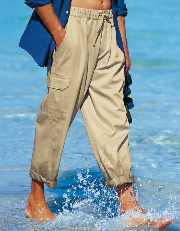 Pantalon cargo multipoches (beige)