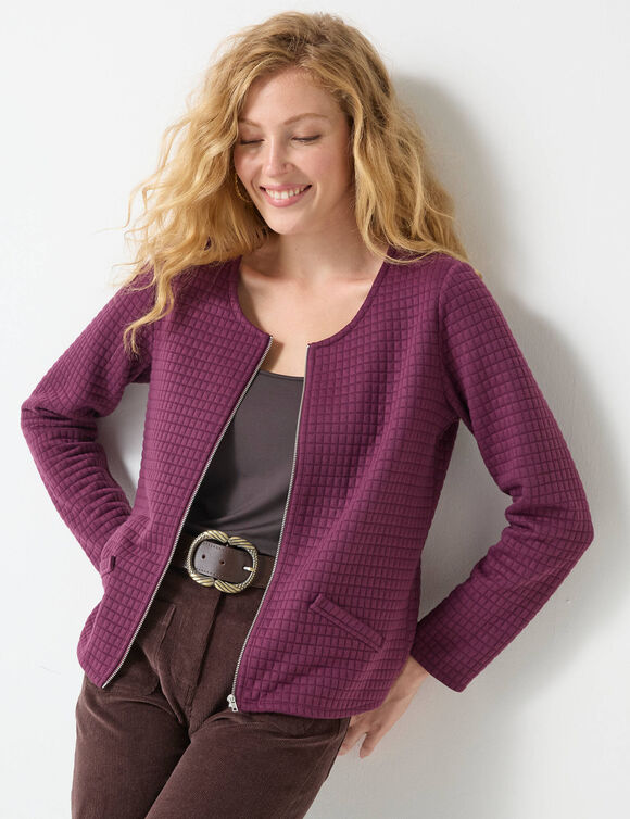 Veste matelass&eacute;e zipp&eacute;e (prune)