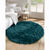 Tapis rond poils longs (émeraude)