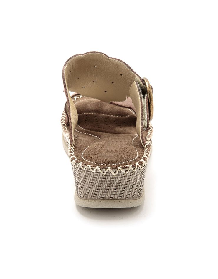 Mules cuir effet reptile grande largeur - marron (marron) Mules cuir effet reptile grande largeur - marron (marron)