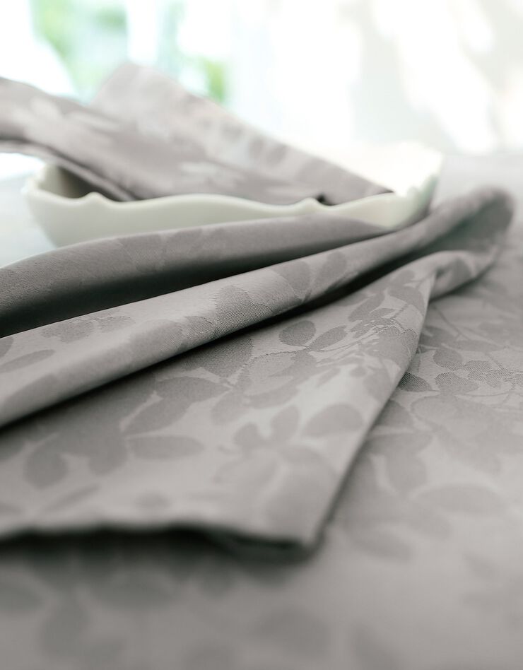 Nappe damassée feuillages Colombine® (gris perle) Nappe damassée feuillages Colombine® (gris perle)
