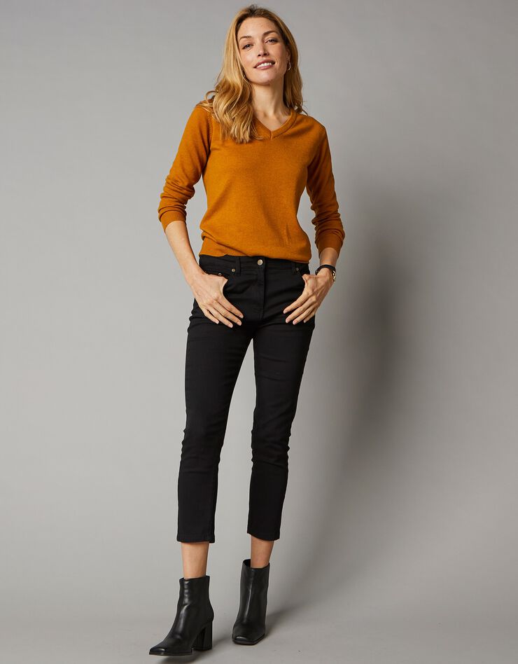 Pull col V, laine d'agneau (ocre) Pull col V, laine d'agneau (ocre)
