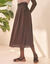Jupe longue en cr&eacute;pon (chocolat)