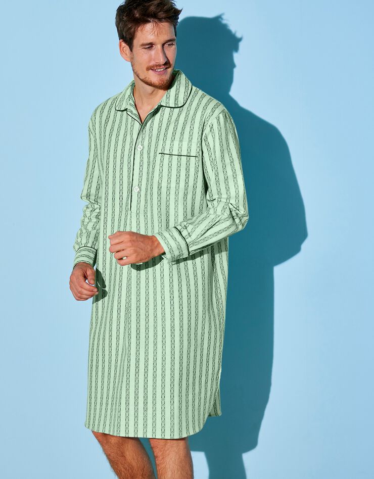 Chemise de nuit - pilou coton (vert) Chemise de nuit - pilou coton (vert)