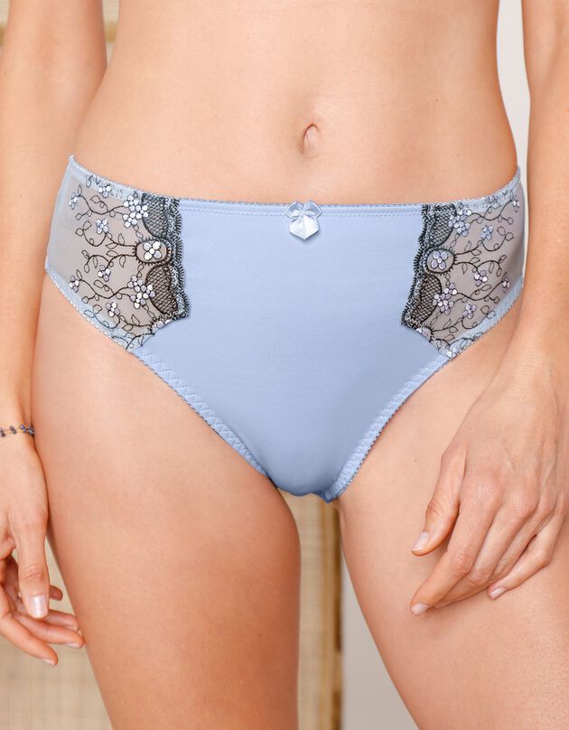 Culotte microfibre tulle brodé Caminata (bleuet)
