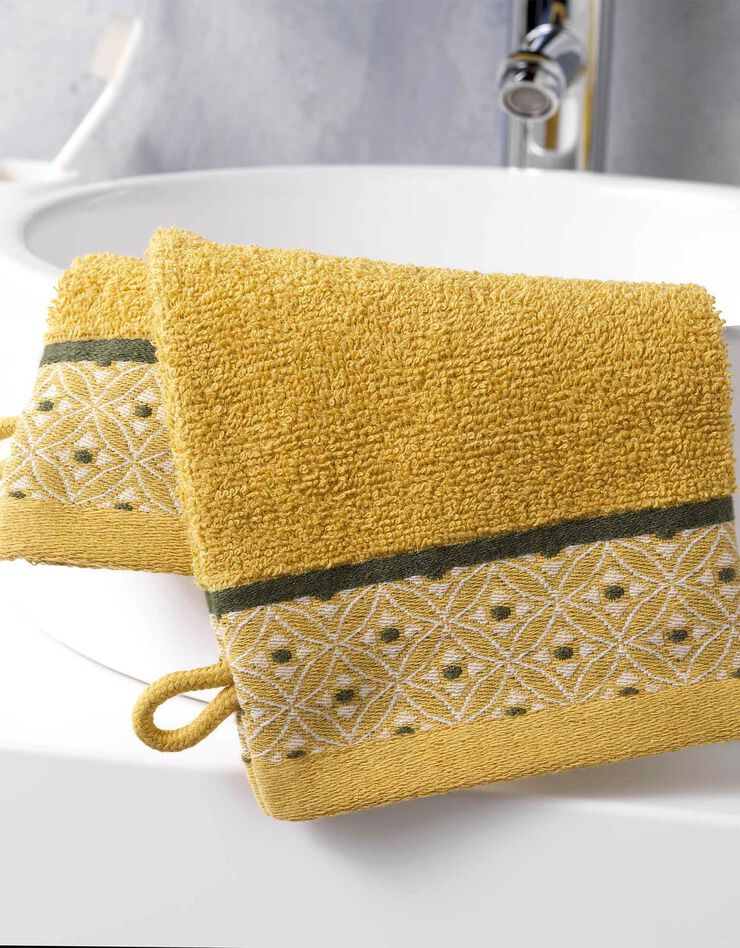 Éponge coton liteau imprimé mosaïque - 450g/m² (miel) Éponge coton liteau imprimé mosaïque - 450g/m² (miel)
