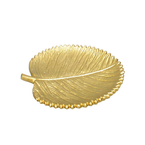 Coupelle forme feuille, polyr&eacute;sine dor&eacute;e  (dor&eacute;)