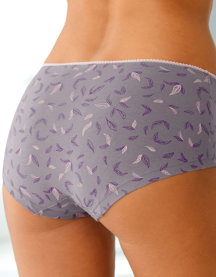 Culotte coton forme shorty imprimé motifs « étoiles » assortis– Lot de 4 (prune / rose) Culotte coton forme shorty imprimé motifs « étoiles » assortis– Lot de 4 (prune / rose)