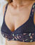 Soutien-gorge coton dentelle imprimé cachemire Coria - sans armatures (bleu)