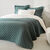 Couvre-lit réversible microfibre matelassée/sherpa (eucalyptus)