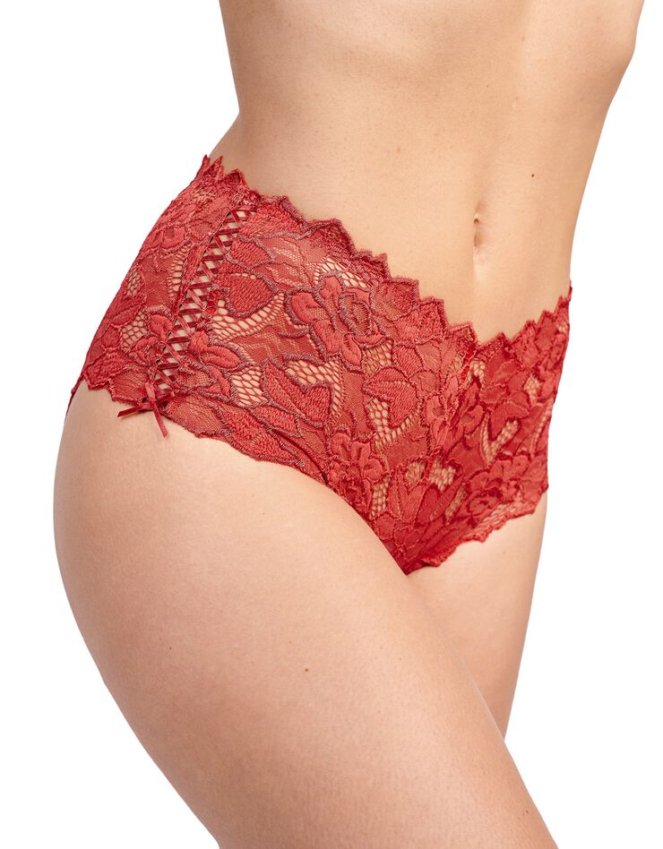 Culotte haute dentelle unie Arum (rouge) Culotte haute dentelle unie Arum (rouge)