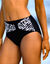 Bas de maillot de bain taille haute uni - effet drap&eacute; (noir)