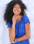 Robe longue maille t-shirt unie (bleu)