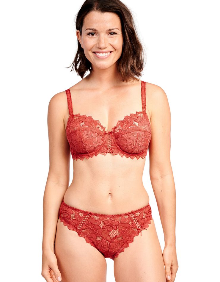 Slip dentelle unie Arum (rouge) Slip dentelle unie Arum (rouge)