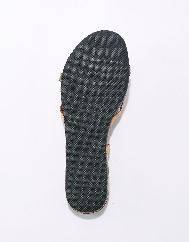 Sandales entredoigts multibrides imprimées peau de bête et semelle liège (naturel)