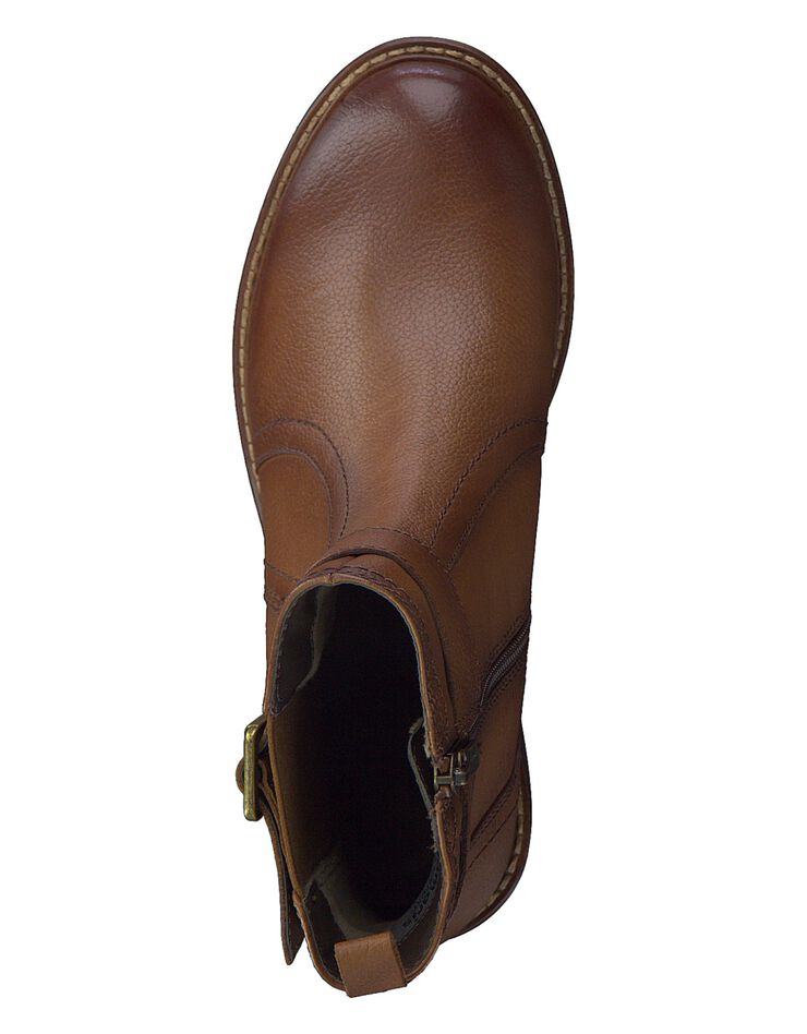 Boots chelsea à boucle cuir - largeur confort (marron) Boots chelsea à boucle cuir - largeur confort (marron)