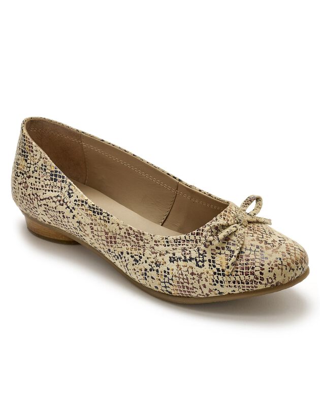 Ballerines cuir imprimé reptile - grande largeur (multicolore) Ballerines cuir imprimé reptile - grande largeur (multicolore)