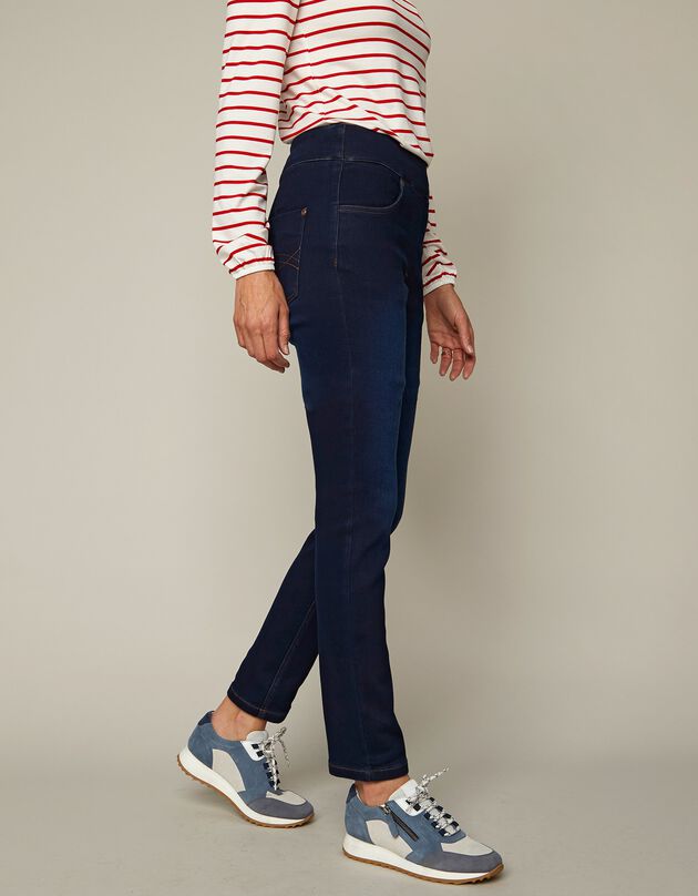 Jegging fuselé ultra stretch, maille effet jean (dark blue)