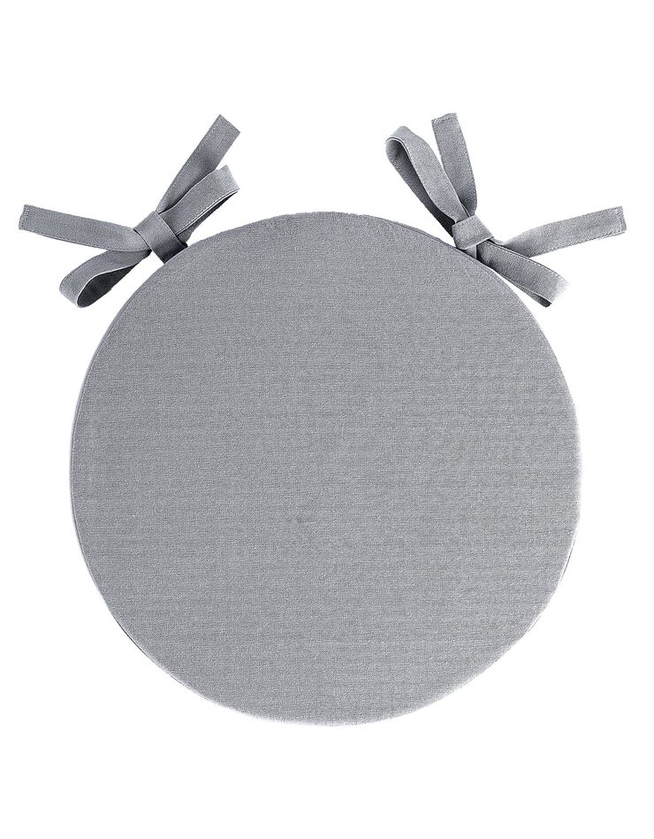 Coussin d'assise uni rond bachette (gris perle)