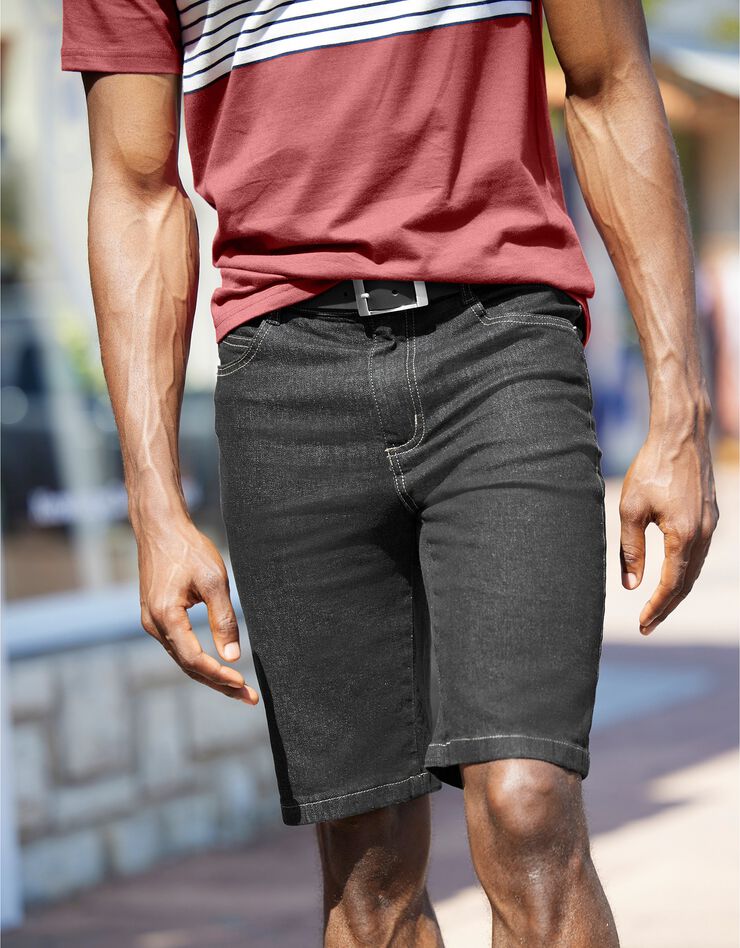 Bermuda jean extensible grand confort (noir) Bermuda jean extensible grand confort (noir)