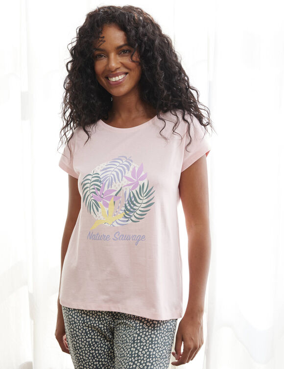 Tee-shirt manches courtes "Nature Sauvage" (rose)