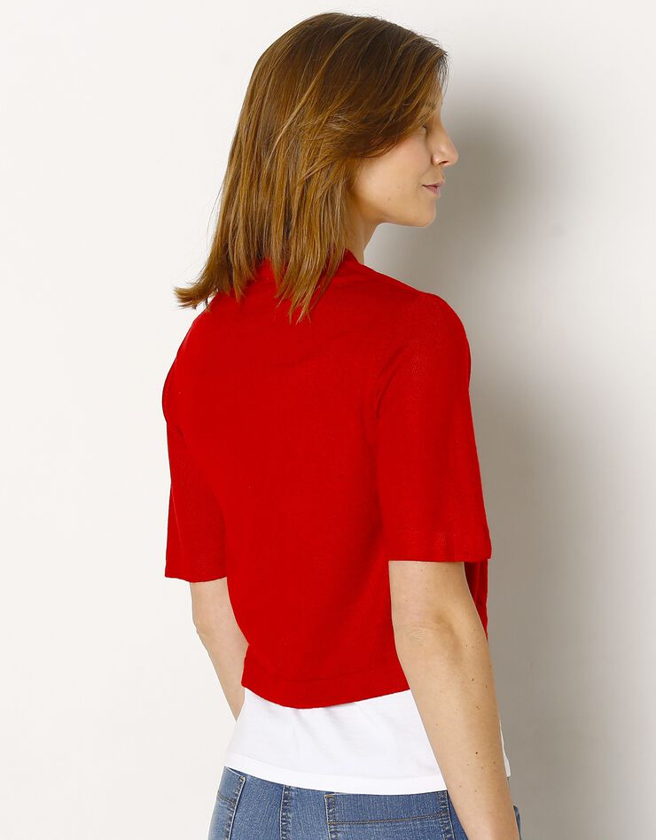 Gilet boléro manches courtes (rouge) Gilet boléro manches courtes (rouge)