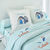 Linge de lit Cabine en coton imprim&eacute; (bleu)