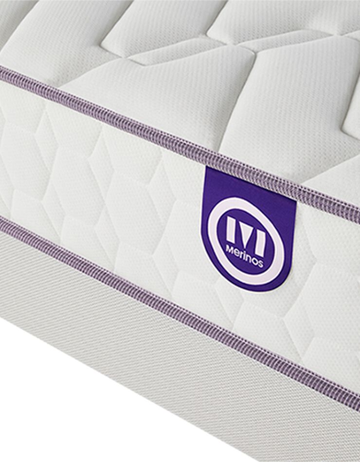 Matelas 560 ressorts Mérinos 24 cm confort ferme (blanc)