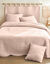 Tête de lit unie coton style boutis Cassandre (rose thé)