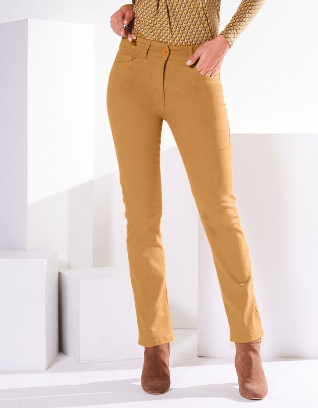 Pantalon droit gainant - petite stature entrej. 75 cm (safran)