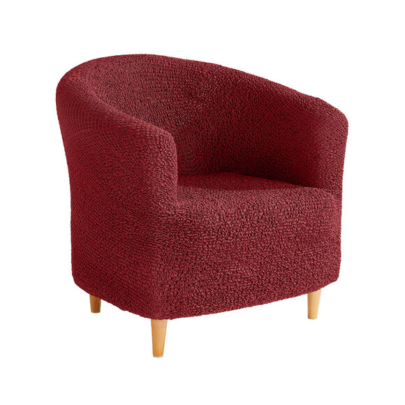 Housse bi-extensible imprim&eacute;e gaufr&eacute;e pour fauteuil cabriolet (bordeaux)