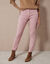 Pantalon 7/8ème fuselé stretch uni (rose blush)