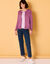 Cardigan boutonné, coton mélangé (parme)