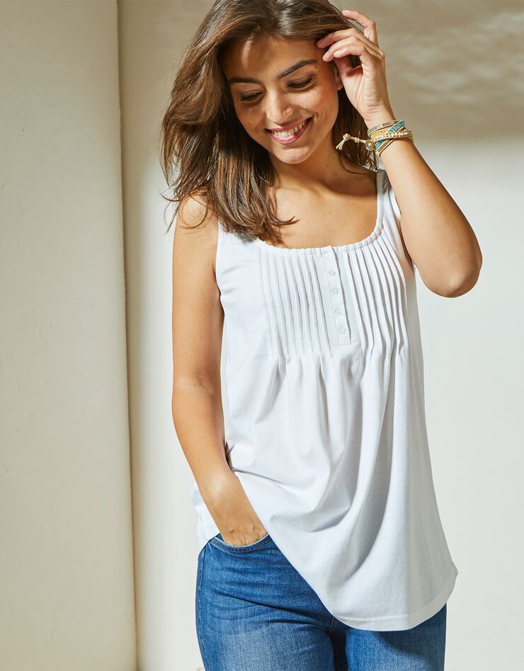 Débardeur plastron uni (blanc)