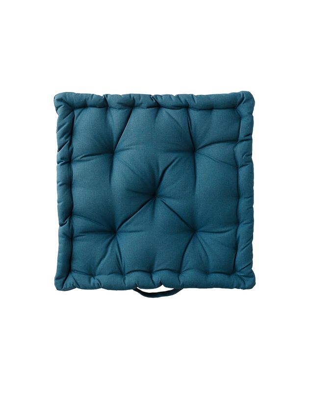 Coussin de sol uni coton (bleu)