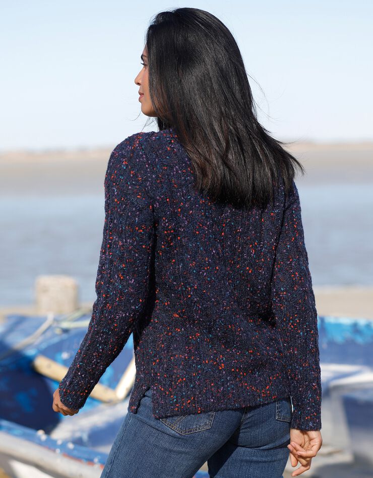 Pull col bateau maille bouclette (marine) Pull col bateau maille bouclette (marine)
